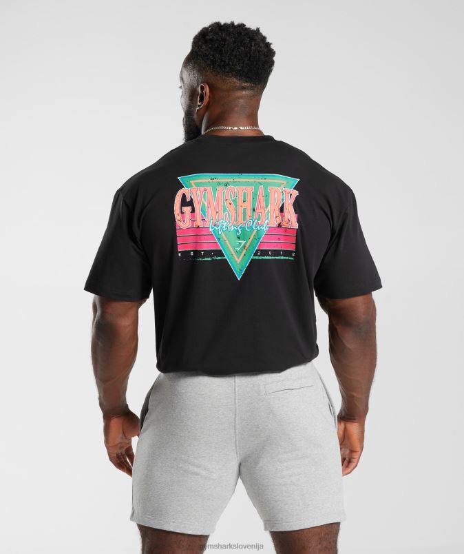 retrowave oversized t-shirt moškiGymshark Črna J00L2589