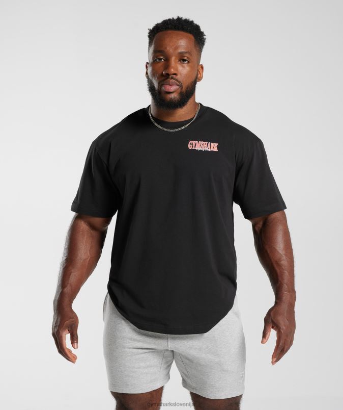retrowave oversized t-shirt moškiGymshark Črna J00L2589