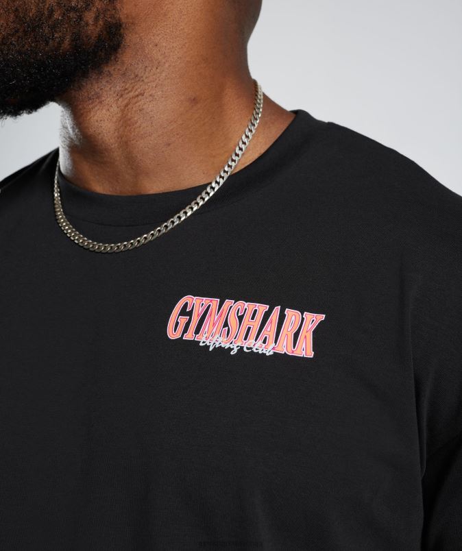 retrowave oversized t-shirt moškiGymshark Črna J00L2589