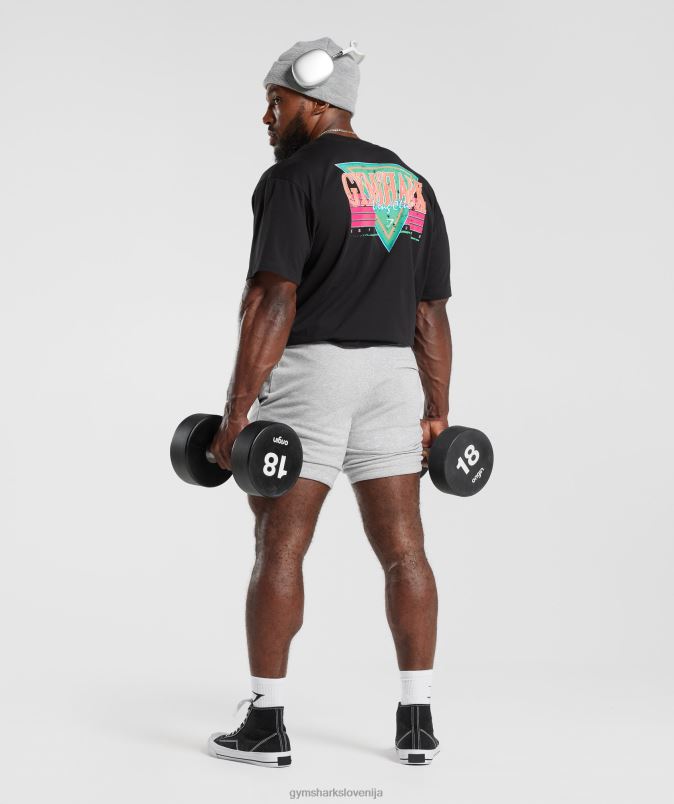 retrowave oversized t-shirt moškiGymshark Črna J00L2589
