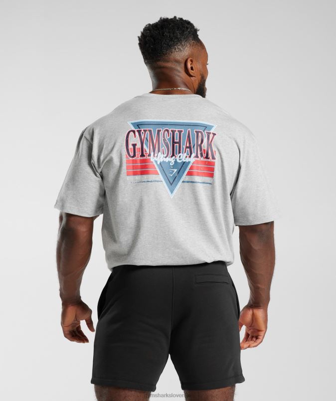 retrowave oversized t-shirt moškiGymshark svetlo sivi jedrni lapor J00L2587