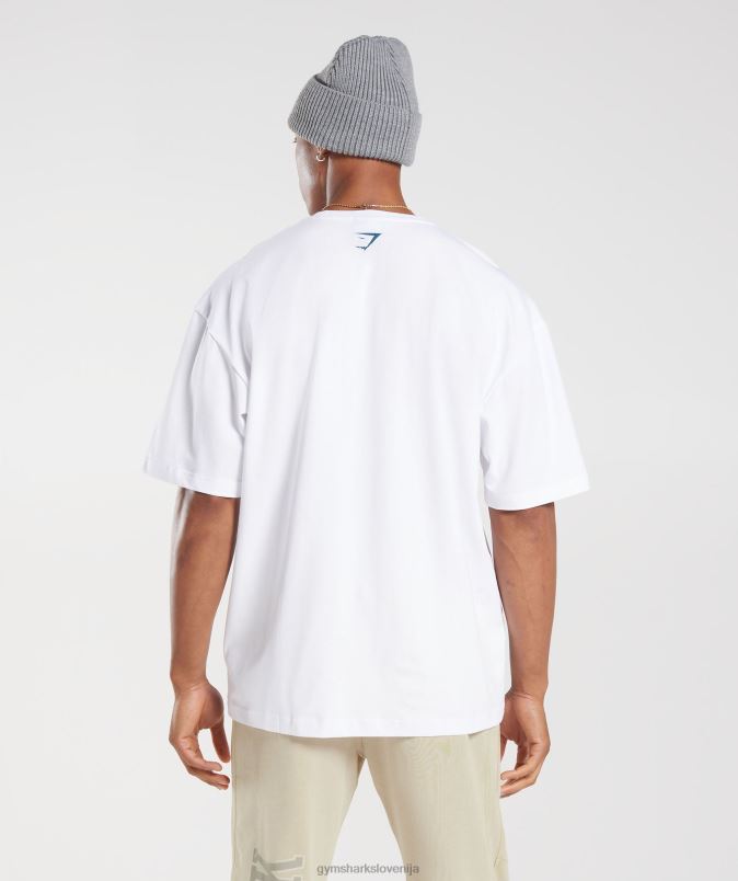 univerzitetno prevelika majica s kratkimi rokavi moškiGymshark bela J00L2773