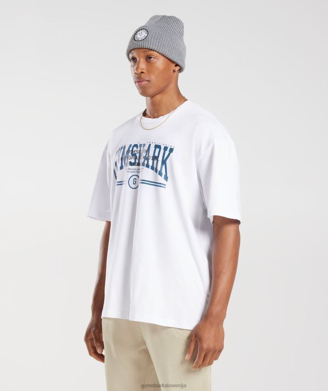 univerzitetno prevelika majica s kratkimi rokavi moškiGymshark bela J00L2773