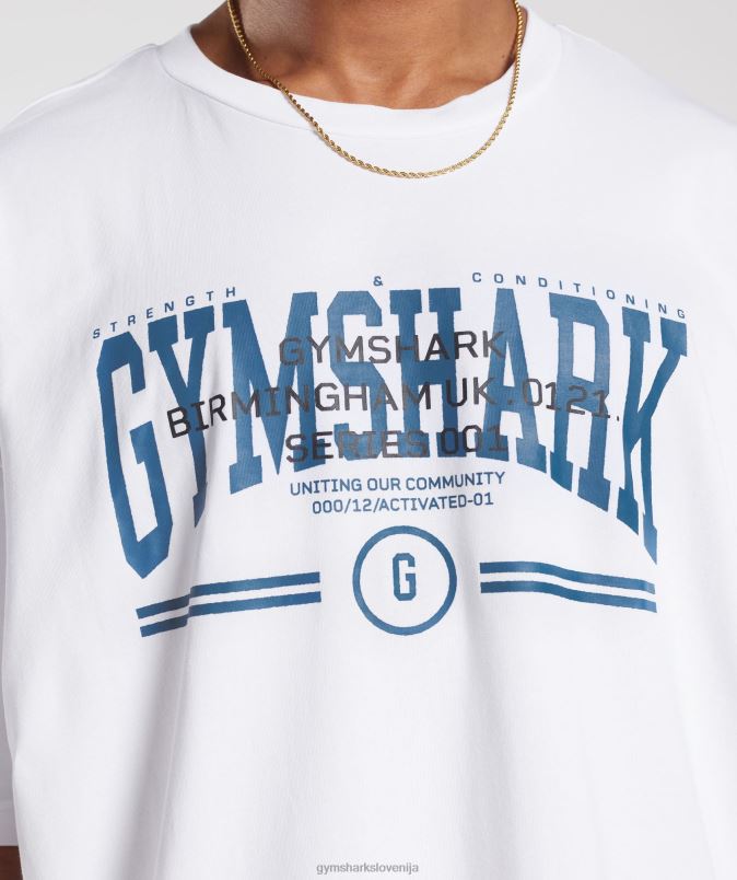 univerzitetno prevelika majica s kratkimi rokavi moškiGymshark bela J00L2773