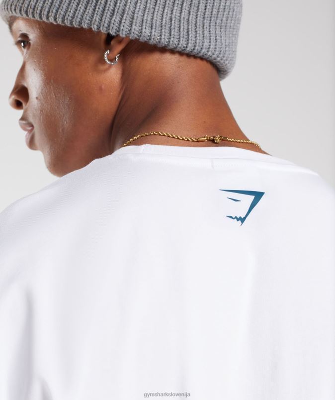 univerzitetno prevelika majica s kratkimi rokavi moškiGymshark bela J00L2773