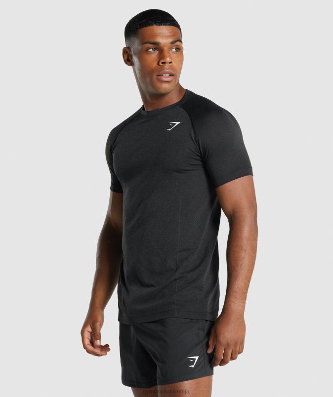 vitalna lahka brezšivna majica s kratkimi rokavi moškiGymshark črni lapor J00L2709