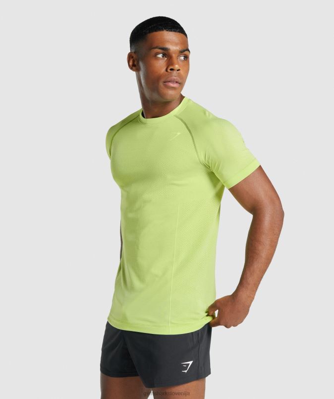 vitalna lahka brezšivna majica s kratkimi rokavi moškiGymshark rumeni lapor J00L2735