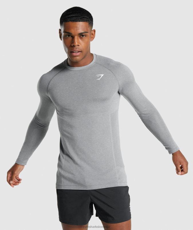 vitalna lahka brezšivna majica z dolgimi rokavi moškiGymshark ogljeni lapor J00L2712