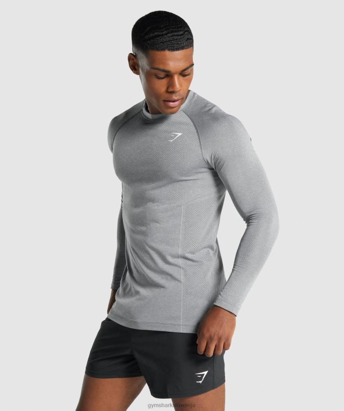 vitalna lahka brezšivna majica z dolgimi rokavi moškiGymshark ogljeni lapor J00L2712