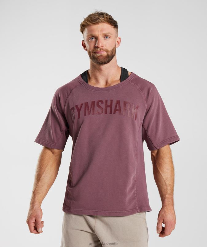zgornja stran iz prane krpe moškiGymshark češnjevo rjava J00L2617