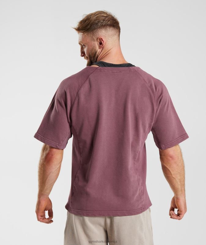 zgornja stran iz prane krpe moškiGymshark češnjevo rjava J00L2617