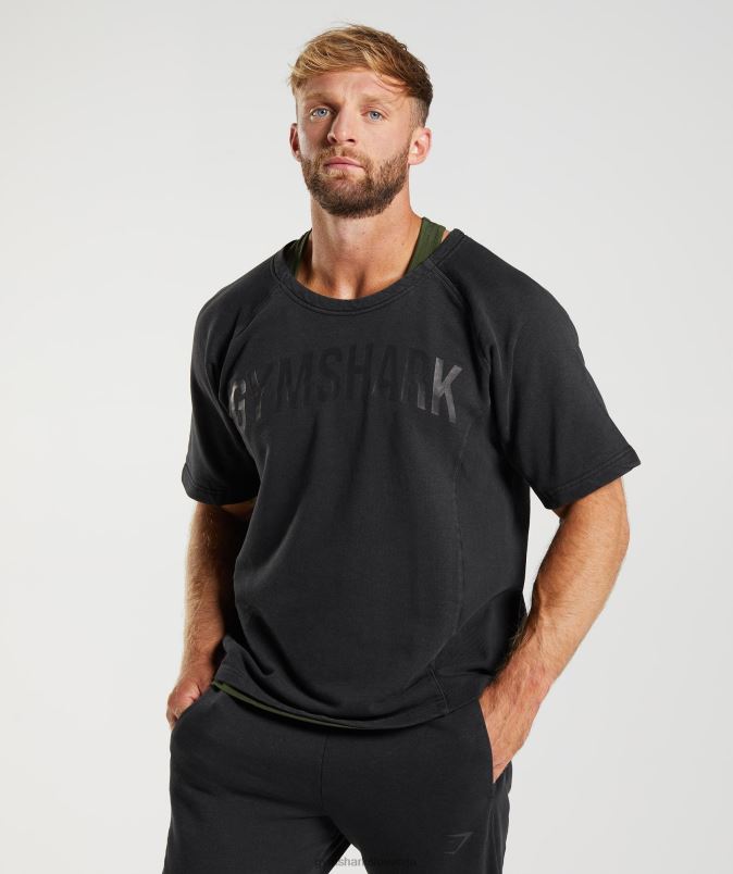 zgornja stran iz prane krpe moškiGymshark Črna J00L2659