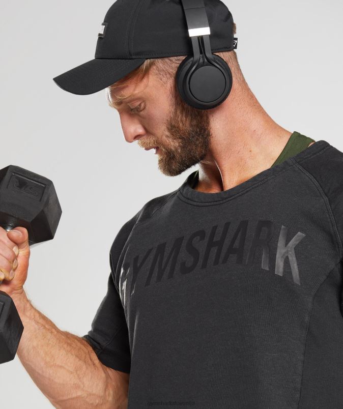 zgornja stran iz prane krpe moškiGymshark Črna J00L2659