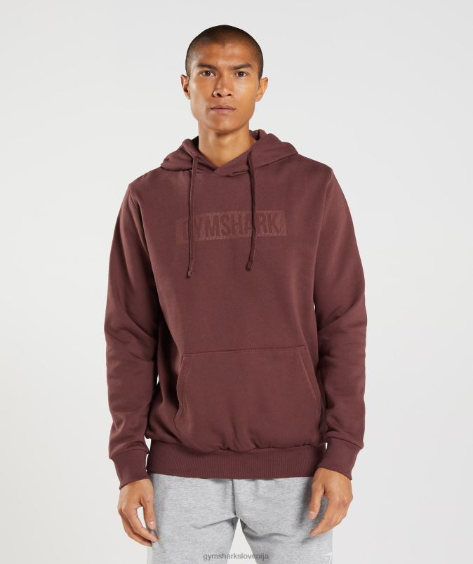 blok pulover s kapuco moškiGymshark češnjevo rjava J00L2874
