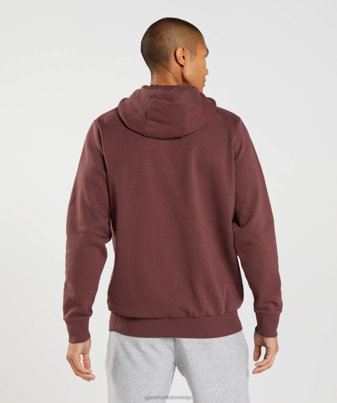 blok pulover s kapuco moškiGymshark češnjevo rjava J00L2874
