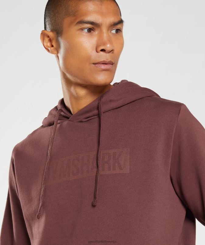 blok pulover s kapuco moškiGymshark češnjevo rjava J00L2874