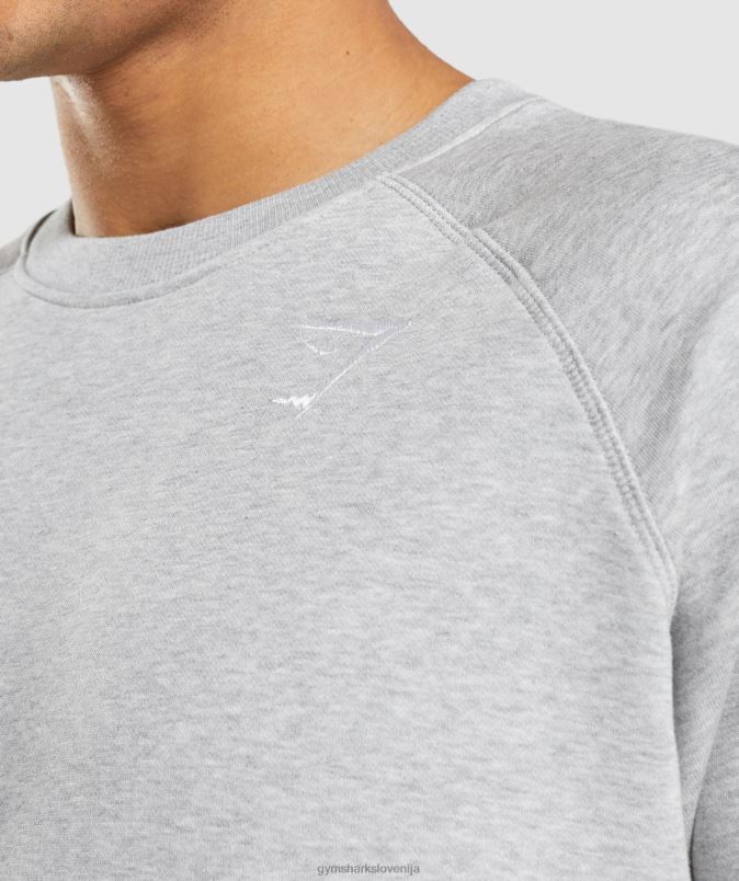 majica z grbom moškiGymshark svetlo sivi lapor J00L21055
