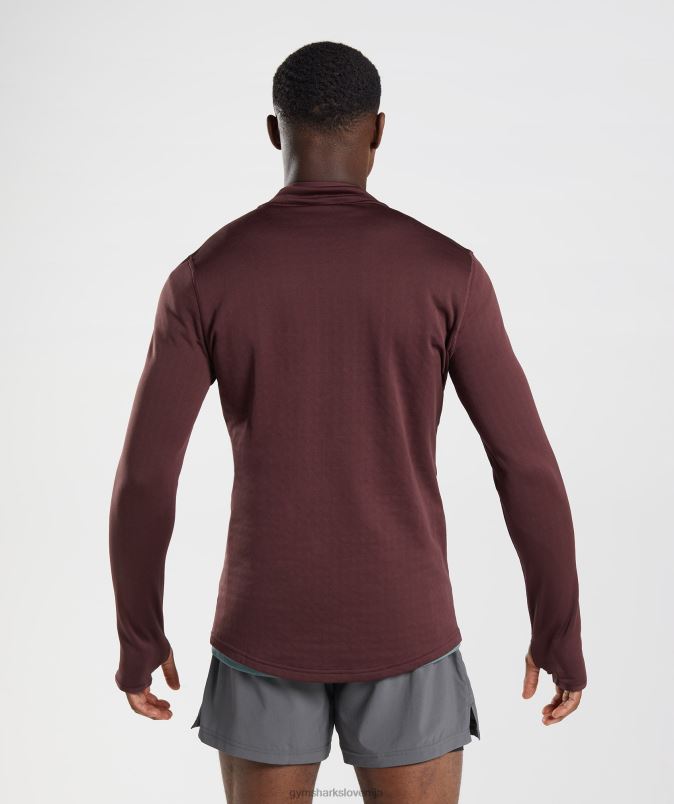 športna 1/4 zadrga moškiGymshark pečen maron J00L2822