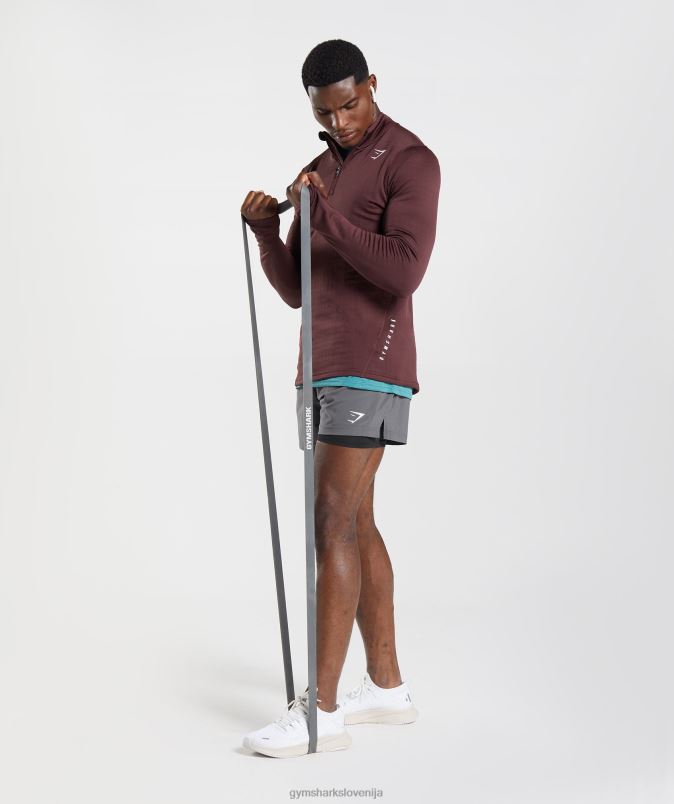 športna 1/4 zadrga moškiGymshark pečen maron J00L2822