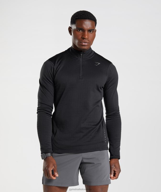 športna 1/4 zadrga moškiGymshark Črna J00L2791