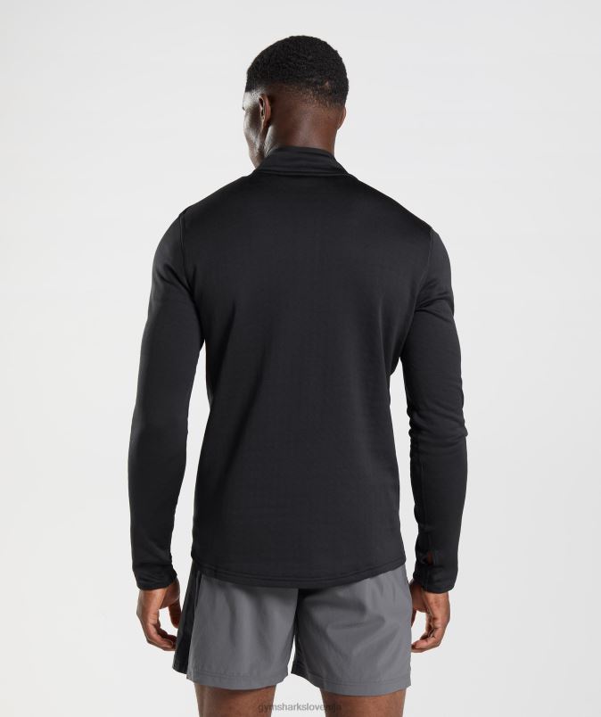 športna 1/4 zadrga moškiGymshark Črna J00L2791