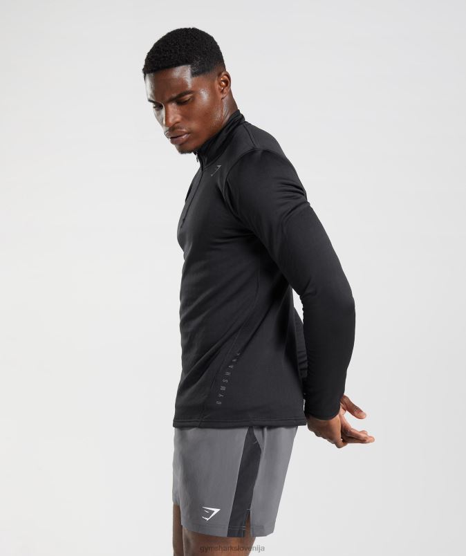 športna 1/4 zadrga moškiGymshark Črna J00L2791