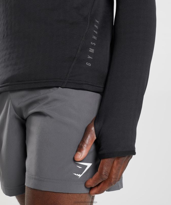 športna 1/4 zadrga moškiGymshark Črna J00L2791