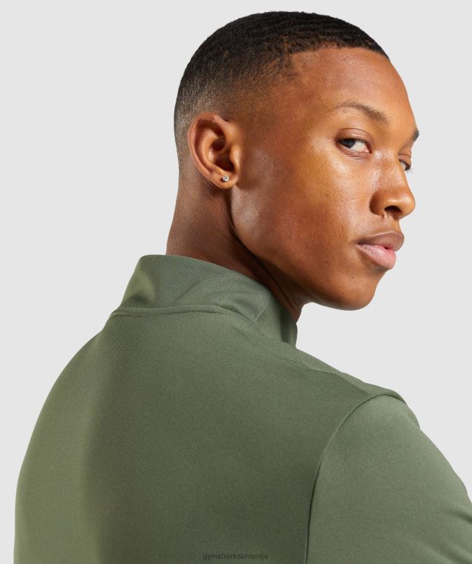 prihod pulover z zadrgo 1/4 moškiGymshark jedro olive J00L2871