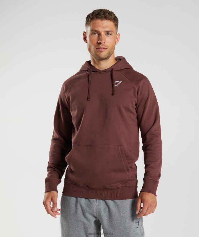 pulover s kapuco moškiGymshark češnjevo rjava J00L2836