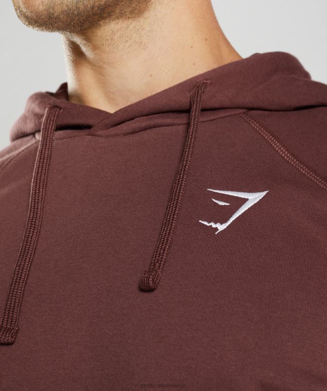 pulover s kapuco moškiGymshark češnjevo rjava J00L2836