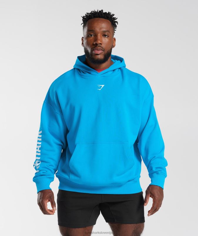 pulover s kapuco moškiGymshark električno modra J00L2880