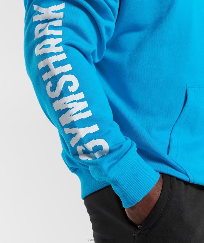 pulover s kapuco moškiGymshark električno modra J00L2880