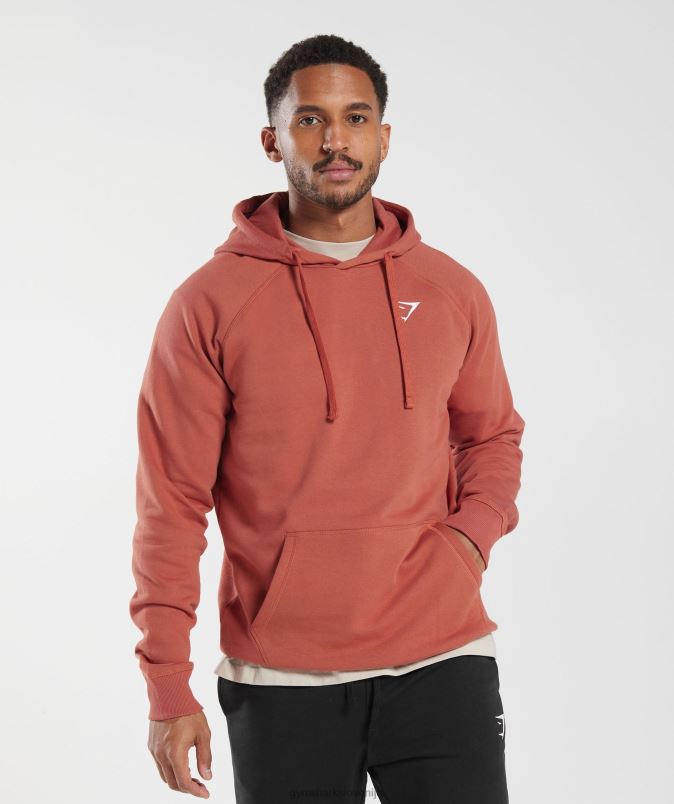 pulover s kapuco moškiGymshark kaki rdeči J00L2804