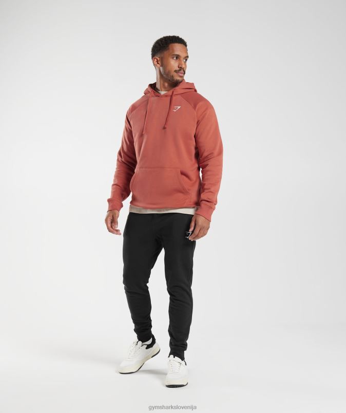 pulover s kapuco moškiGymshark kaki rdeči J00L2804