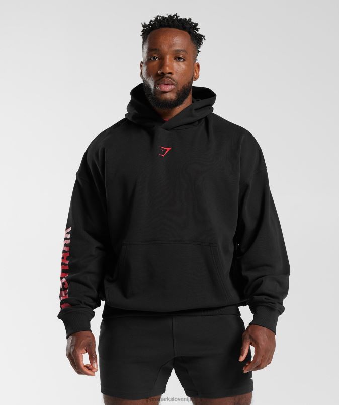 pulover s kapuco moškiGymshark Črna J00L2878