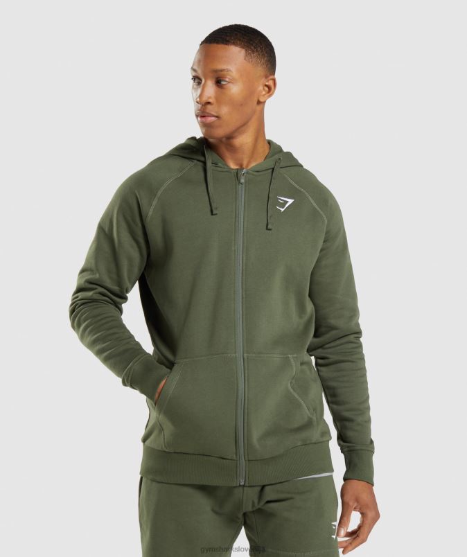 pulover s kapuco z zadrgo moškiGymshark jedro olive J00L2821