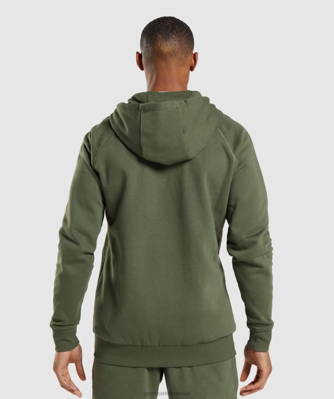 pulover s kapuco z zadrgo moškiGymshark jedro olive J00L2821