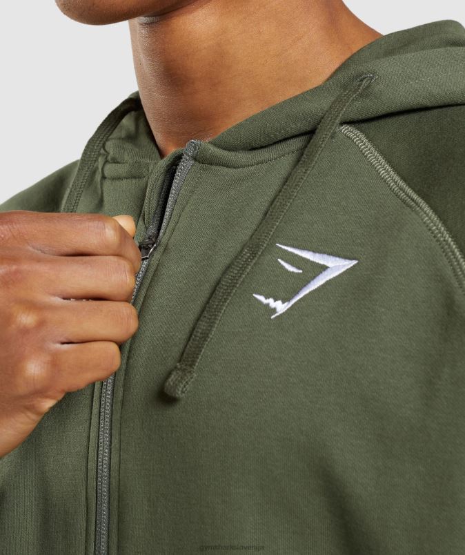 pulover s kapuco z zadrgo moškiGymshark jedro olive J00L2821