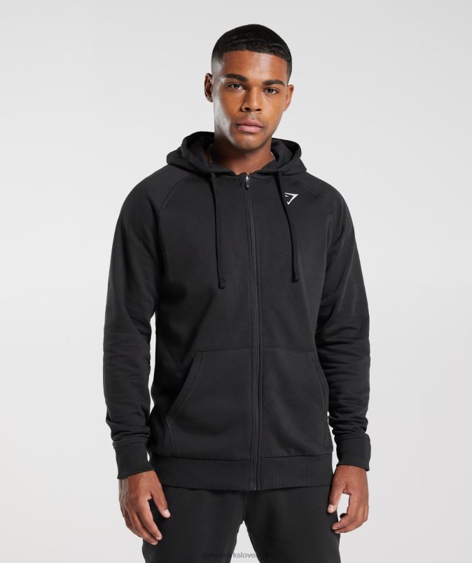 pulover s kapuco z zadrgo moškiGymshark Črna J00L2786