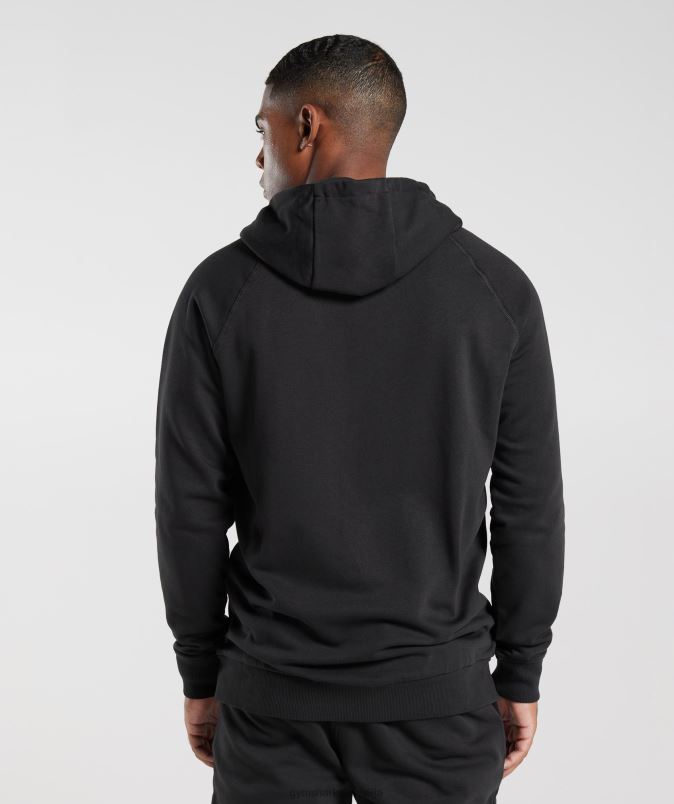 pulover s kapuco z zadrgo moškiGymshark Črna J00L2786