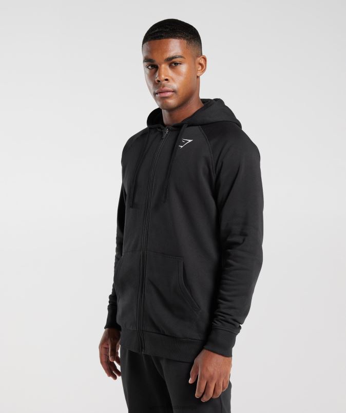 pulover s kapuco z zadrgo moškiGymshark Črna J00L2786