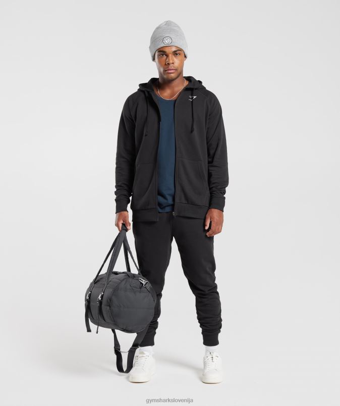 pulover s kapuco z zadrgo moškiGymshark Črna J00L2786