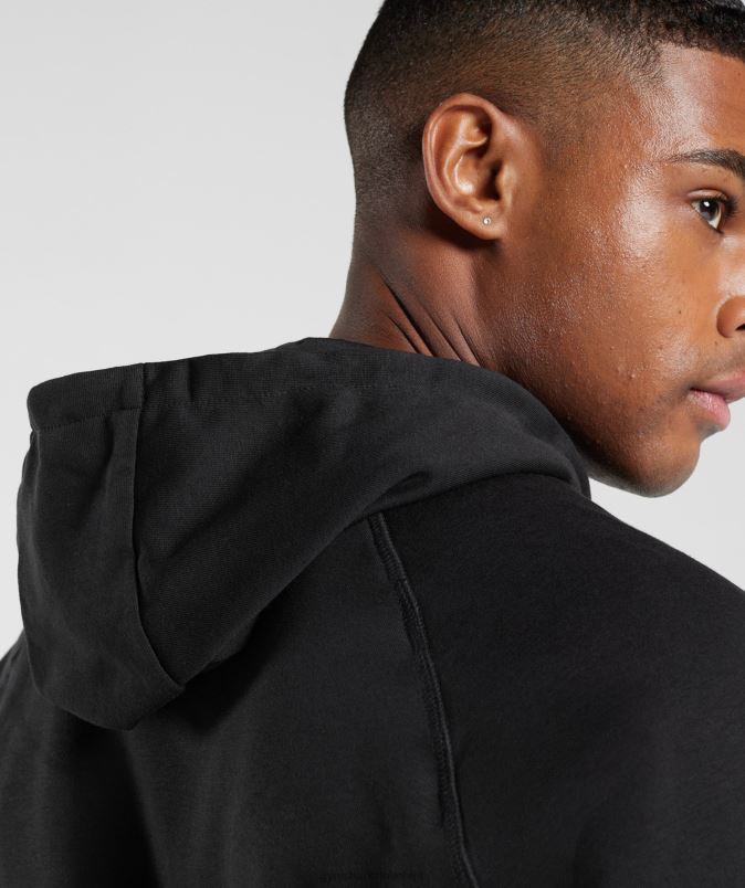 pulover s kapuco z zadrgo moškiGymshark Črna J00L2786