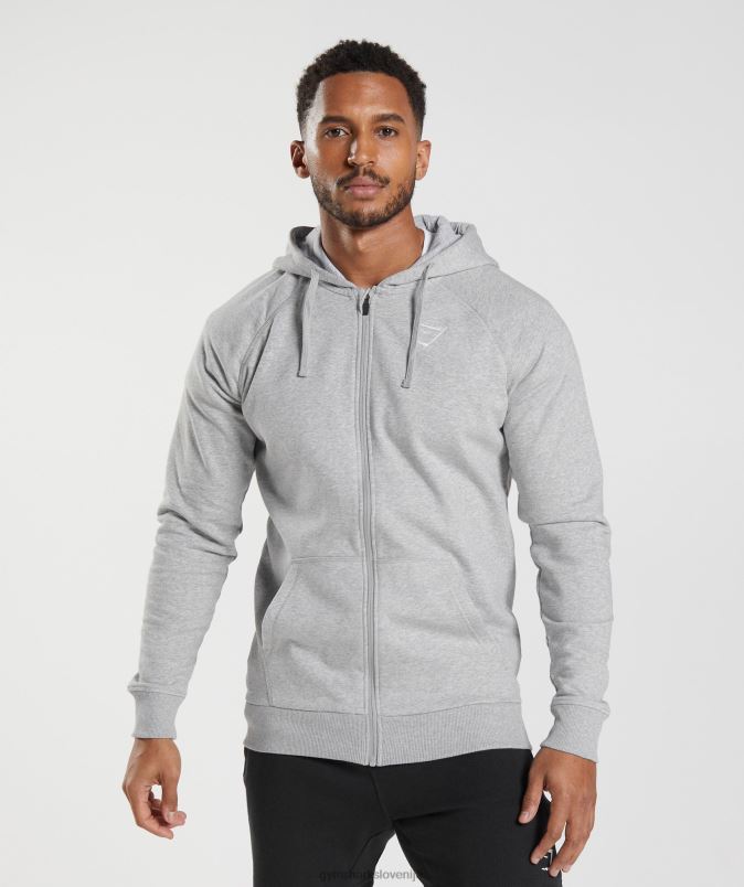 pulover s kapuco z zadrgo moškiGymshark svetlo sivi lapor J00L2794