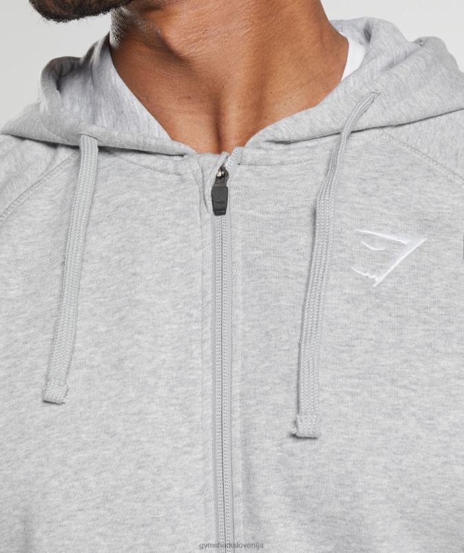 pulover s kapuco z zadrgo moškiGymshark svetlo sivi lapor J00L2794