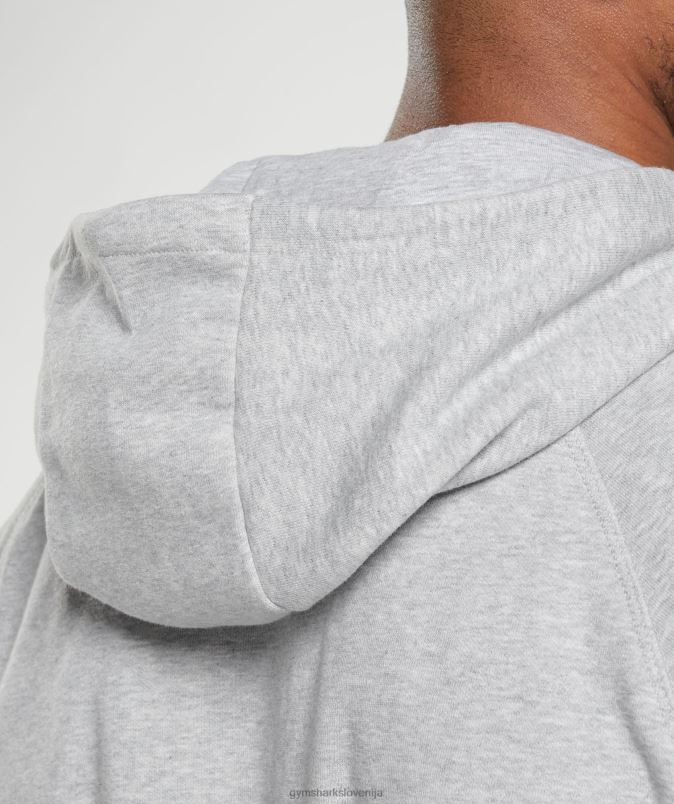 pulover s kapuco z zadrgo moškiGymshark svetlo sivi lapor J00L2794