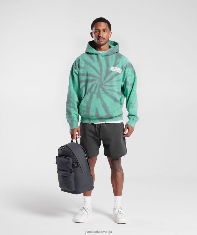 pulover s kapuco za dan počitka moškiGymshark oksidirano zelena/silhueta siva/spiralna optika pranje J00L2799