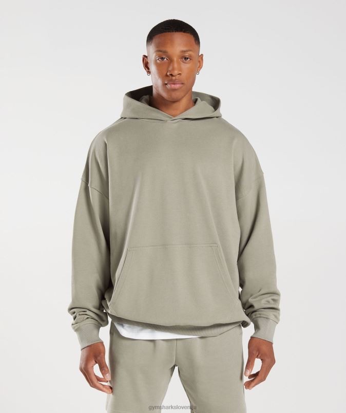 pulover s kapuco za počitek moškiGymshark ekru rjava J00L2800