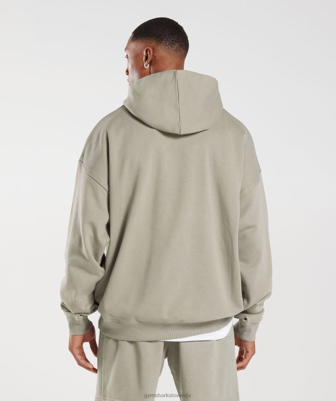 pulover s kapuco za počitek moškiGymshark ekru rjava J00L2800