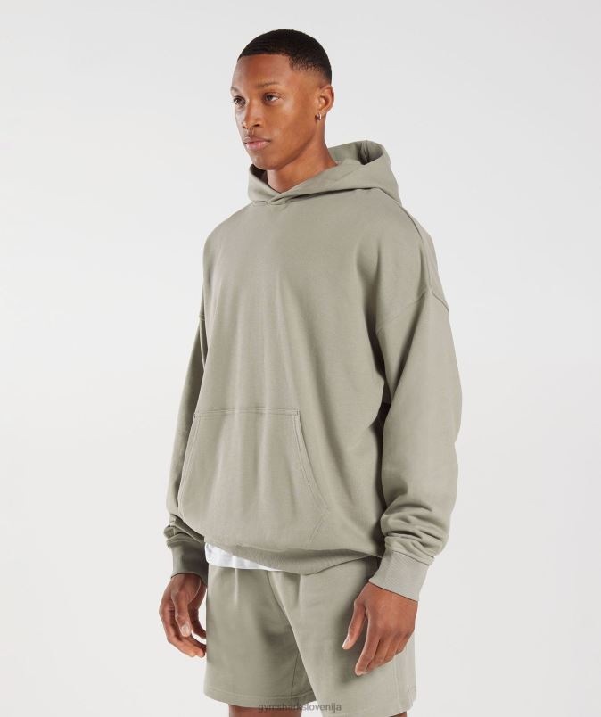 pulover s kapuco za počitek moškiGymshark ekru rjava J00L2800
